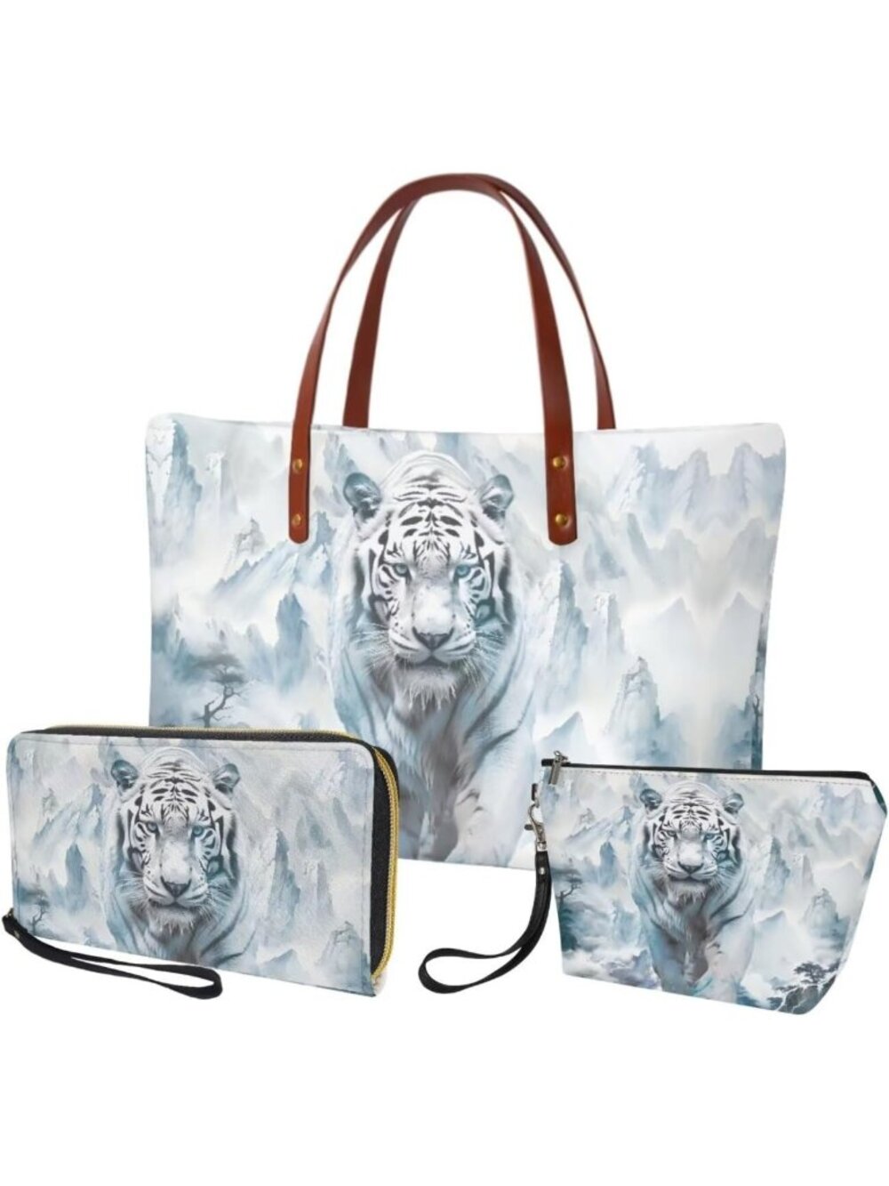 Stylish 3PC Tote Bag Set with Wallet - Large Casual Purse & Handbag for Women
